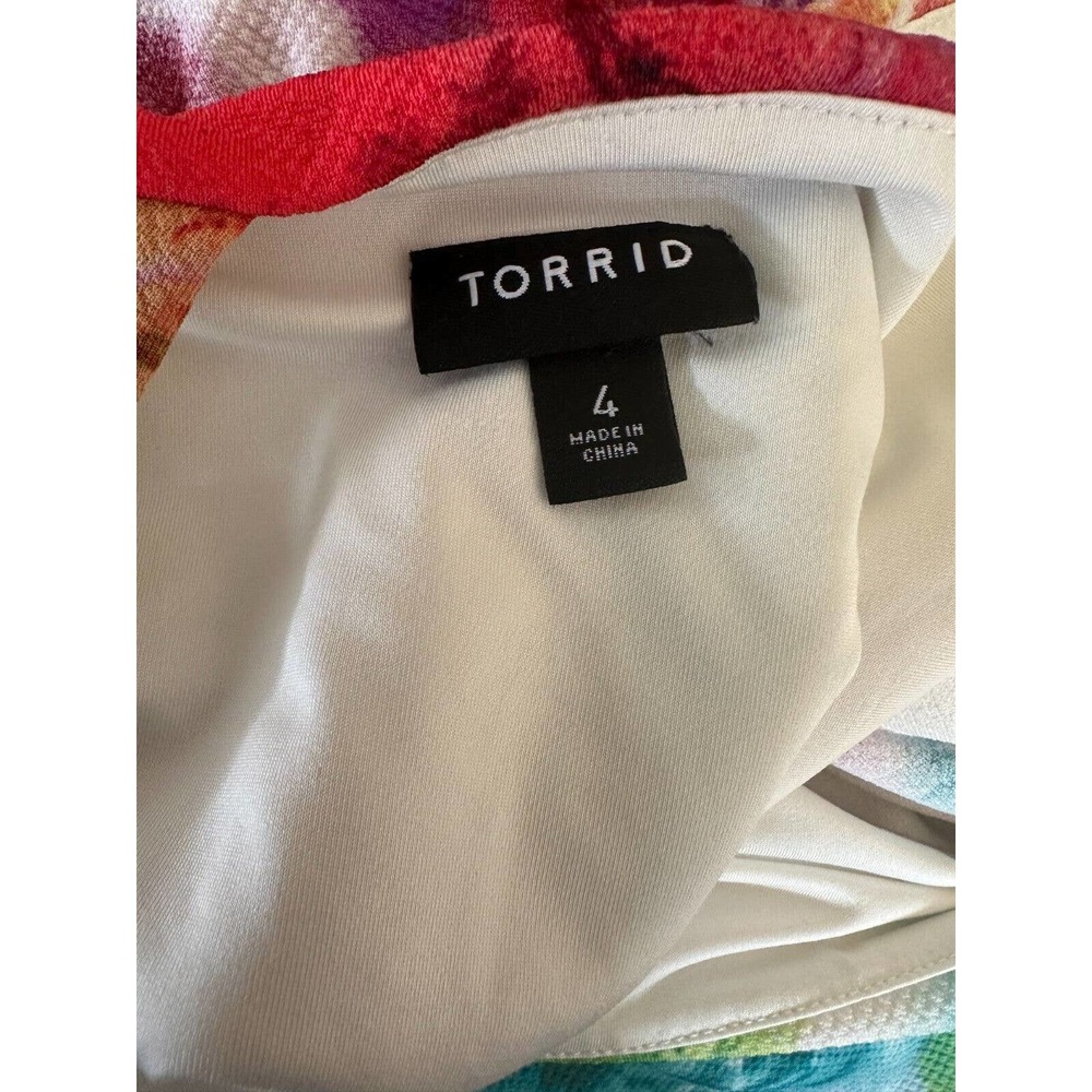 Torrid Mini Textured Knit Skater Dress Tie Dye Watercolor Women's Plus Size 4 4X - Picture 5 of 10